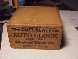 Antique Chelsea Clock Co Wooden Shipping Box CA 1910