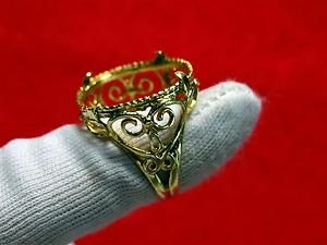 14KT SOLID YELLOW GOLD ORNATE DESIGN RING W O STONE 7 3 GRAMS SIZE 