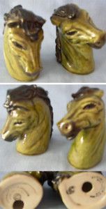 CAS Ceramic Arts Studio Horse Head Salt Pepper Shakers