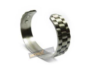 Mens Chunky Link Magnetic Copper Bangle Bracelet Silver Colour 6 