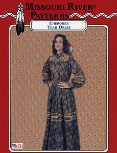 Missouri River Cherokee Indian Tear Dress Sewing Pattern Size s XL 