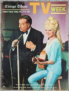 Charo AN EVENING WITH XAVIER CUGAT TV guide Nov 13 1965 Roger Smith 