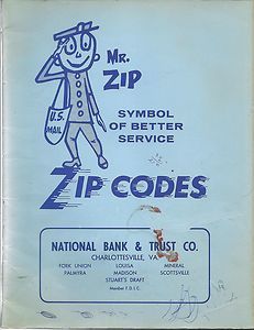   Code Directory Mr Zip Ad National Bank Trust Charlottesville VA 68 pgs