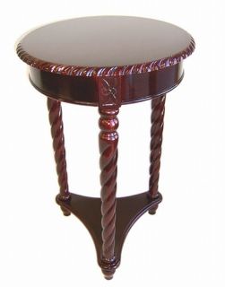 new cherry finish round end table plant stand 27 add an elegant touch 