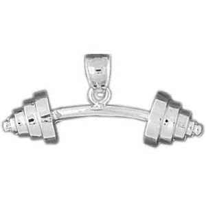 Barbell Charm 925 Sterling Silver 415
