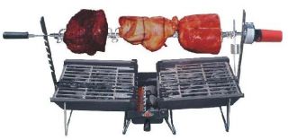   Hibachi Triple Combo Charcoal Barbecue Grill, Carry Bag & Rotisserie