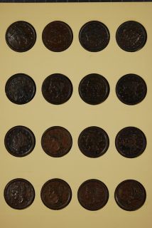 60 pc 1794 1857 us large cent 1c coin set this set is missing 1793 