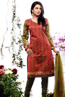 Charming Block Print Kameez Designer Indian Pakistani Salwar Suit 