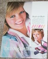 1986 Cover Girl Cheryl Tiegs Cosmetics Make Up Page Ad