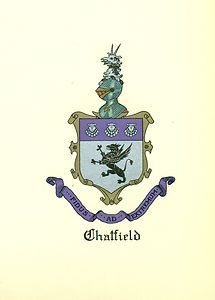Great Coat of Arms Chatfield Family Crest Genealogy Would Look Great 