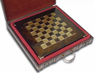 romans blue copper chess set board package small with brown board 