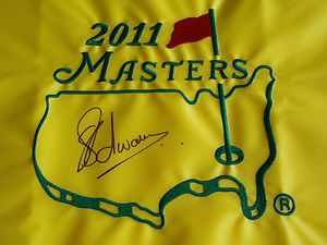 Charl Schwartzel Signed 2011 Masters Pin Flag Proof