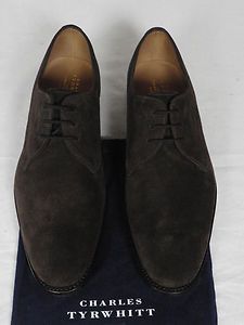 Charles Tyrwhitt Dark Brown Suede Derby Style Lace Up Shoes UK 7 5 8 