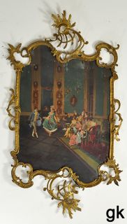   Antique Rococo Style Painting/Print on Tin Dance Party for Gentlefolk