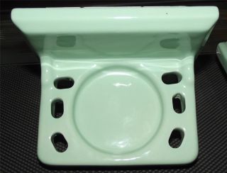 Vintage Green Ceramic Bathroom Fixtures Plumbing Accessories x 8 Retro 