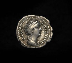 Ancient Roman Silver Denarius Ceres Coin of Empress Faustina I Elder 