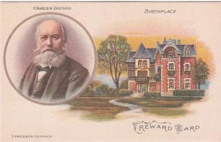 Presser Co Phila PA Music Reward Card Charles Gounod