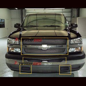 03 05 Chevy Silverado 1500 Front Grill Aluminum Billet Grille Combo 