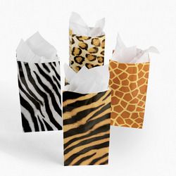12 Animal Print Paper Bags Party Supplies Gift Bags