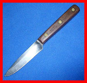 Extra Nice Clip Paring 107s Vtg Chicago Cutlery Knife Walnut Handle 