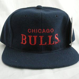 NWT Chicago Bulls Rare Vintage Snapback Cap Hat 1980s script by Drew 