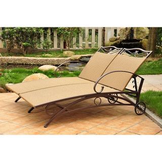   Outdoor Wicker Multi Position Double Chaise Lounge 4111 Dbl