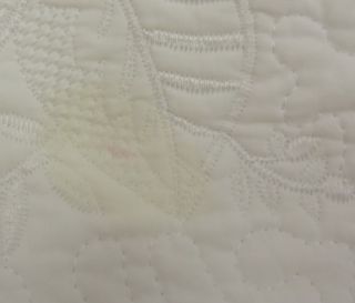 Martha Stewart Stenciled Leaves Chalk (White) Full/Queen Quilt