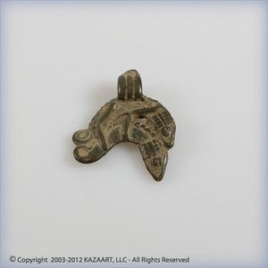   Bronze Amulet Pendant of Two Chameleons Burkina Faso Africa