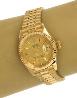 Rolex 18K Solid Gold Champaign Dial Datejust Ladies Wrist Watch Model 