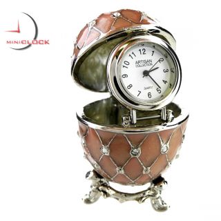 Miniature Clocks Champagne Pink Egg Design Mini Clock