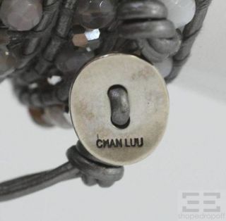 Chan Luu Sterling Silver Leather and Bead 5 Wrap Bracelet