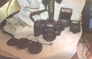 Minolta Maxxum 7000AF Film Camera with 50mm Lens EXTRAS
