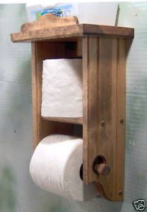 Early American Toilet Paper Holder Shelf Extra Roll