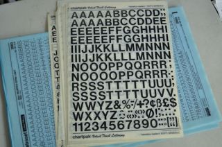   Letters Numbers Lot Dry Rub on Transfers Chartpak Zipatone