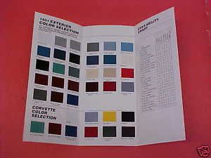 1991 Chevrolet Camaro Corvette Caprice Color Paint Chips Chart 