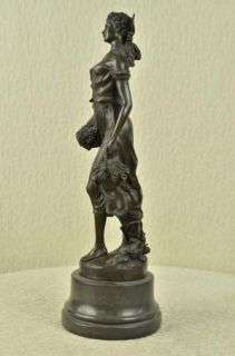 19 huge Western 100% pure Bronze Fruit harvest goddess art sculpture 