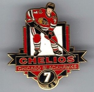 Chris Chelios Chicago Black Hawks Peter David Hockey Pin