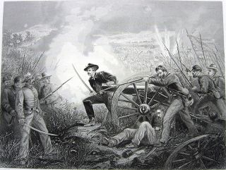 US Civil War Battle Chickamauga 1874 Engraving Print