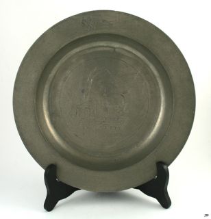 18th Century English Pewter Plate Browne Equestrian