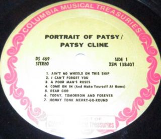 1969 LP Patsy Cline Portrait of Patsy Cline on Columbia Musical 