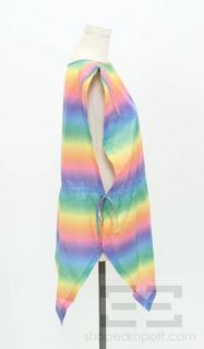 Charles Jourdan Multicolor Rainbow Drawstring Smock Top