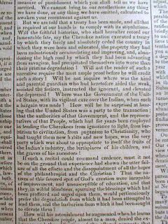 Best 1838 Newspaper Trail of Tears Cherokee Indian Response Signed by 