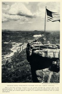 1926 Print Chimney Rock Overlooking Hickory Nut Gap North Carolina 