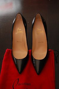 Christian Louboutin Decollette Black Patent Shoes   Gorgeous!