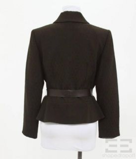 Christian Lacroix Dark Brown Wool Belted & Seamed Jacket Size 40