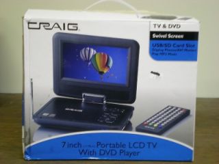 Craig Portable LCD TV w DVD Player w Remote 7 Swivel