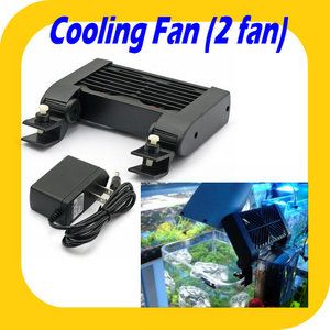 Cooling Fan 2 Fans Aquarium Chillers 80L Fish Tank Power Adapter 12V 