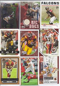 Redskins LOT 5 CHRIS COOLEY + his JERSEY RC 2 FRED DAVIS RCs 