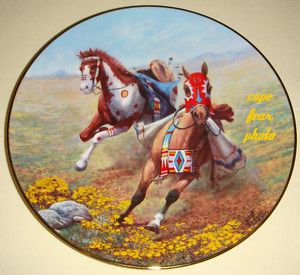 Chuck DeHaan Warriors Battle Colors Horse Plate w COA