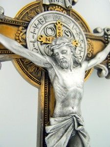   25 Saint St Benedict Exorcism Crucifix Cross Silver Gold Ornate
